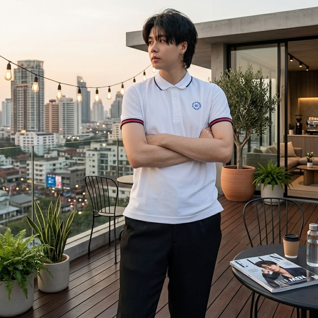 ELLE HOMME เสื้อยืดคอปกโปโล แขนสั้น สกรีน ELLE HOMME ที่อก มี3 สีให้เลือก รุ่น W8K918
