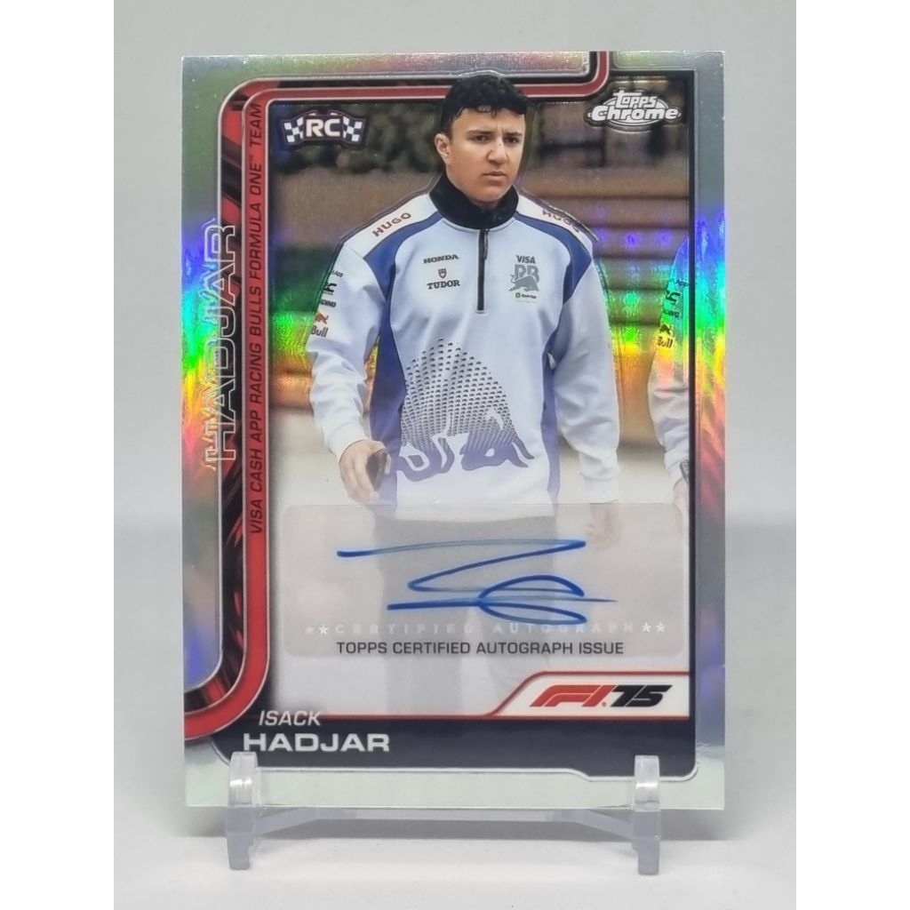 การ์ด F1 Topps Chrome F1 2025 Isack Hadjar (RC) Base Autographed