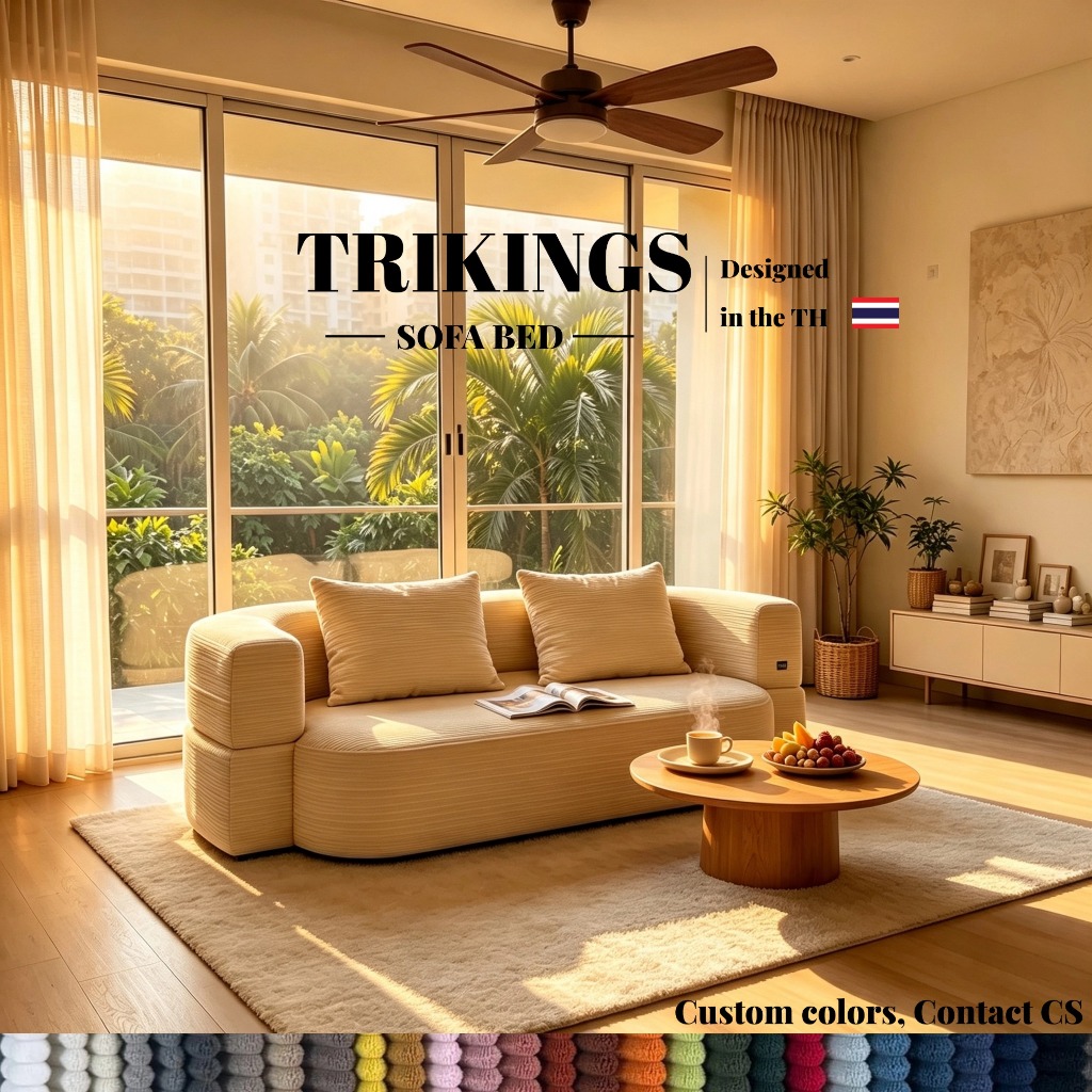 【SHIP IN 24H】Trikings Sofa Bed โซฟาเบดพับได้ โซฟาอเนกประสงค์ สำหรับอพาร์ทเมนท์และห้องใต้หลังคา ขนาดเล็ก