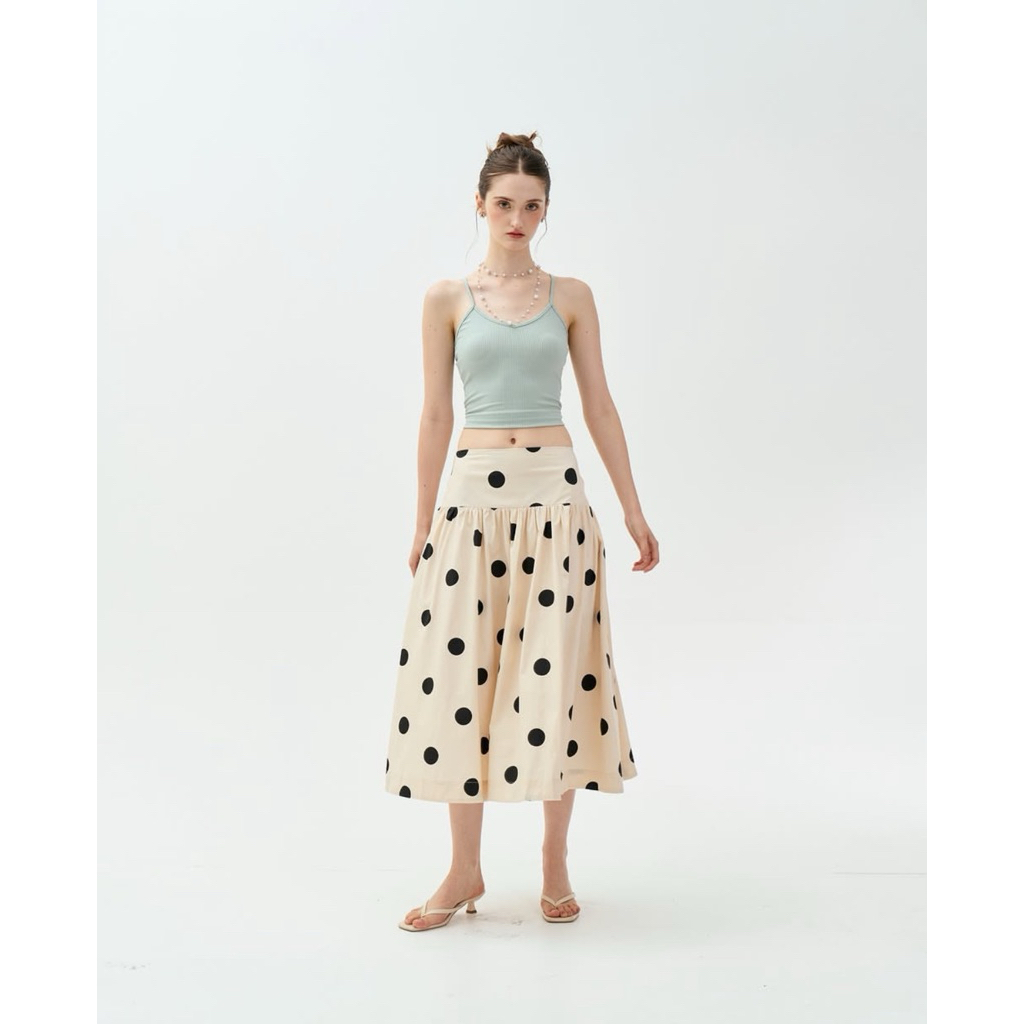 ส่งต่อ Bico BCS05 White Whisper Skirt - กระโปรงเอวสูง Polkadot Size S
