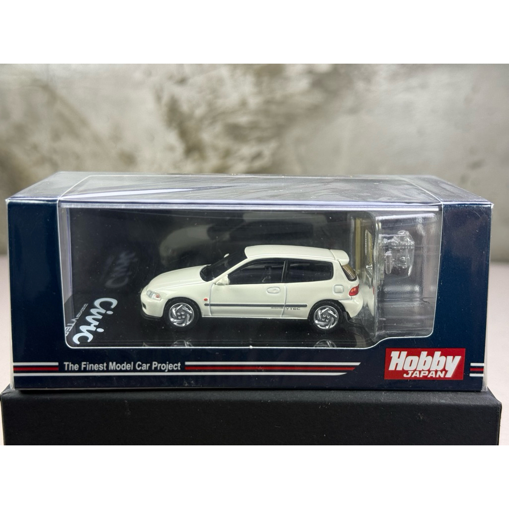 ▫️Honda Civic EG6 SiR II With Engine Display Model Frost White HJ641017GW Scale 1:64 ยี่ห้อ Hobby Ja