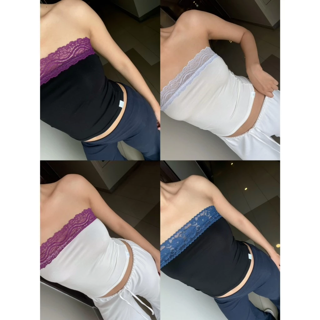 แถม headband ทุกออเดอร์ fav.lace tube top เกาะอกลูกไม้พร้อมส่ง (ลูกไม้ติดกับตัวเสื้อ)