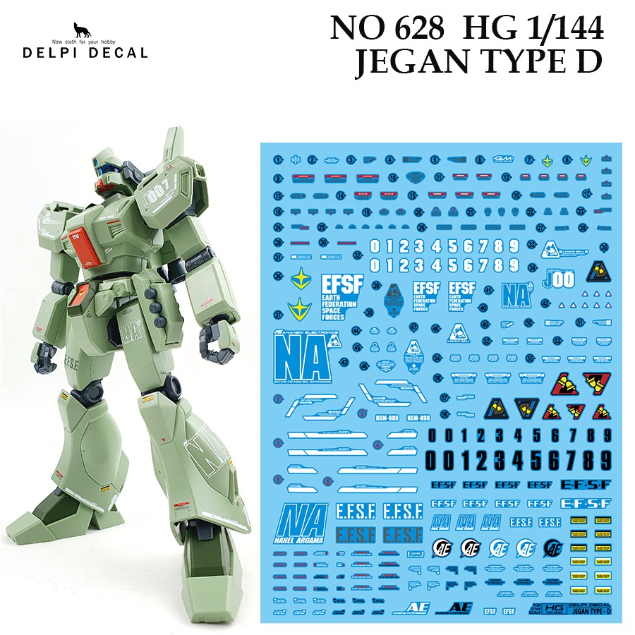 DELPI DECAL 628  HG 1/144 JEGAN TYPE D  WATER SLIDE DECAL
