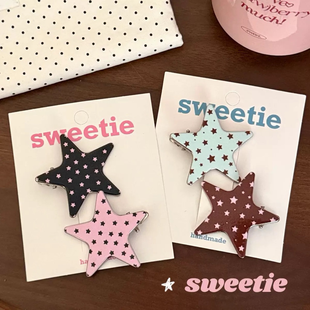 Cute 541 กิ๊บติดผม กิ๊บหนีบผมรูปดาวสีหวาน 2 ชิ้น/แพ็ค