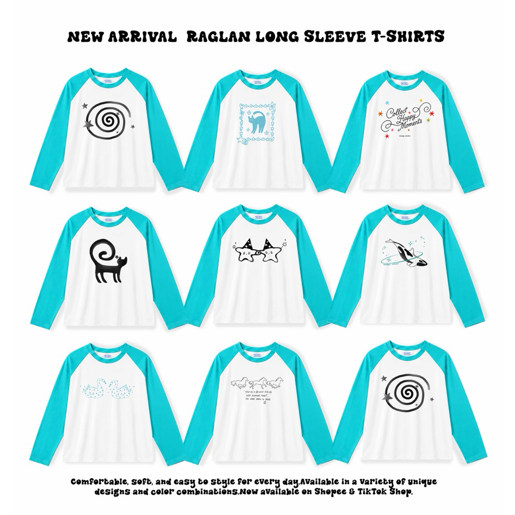 resign studio - เสื้อ Raglan เสื้อขาวแขนเขียว🧤📟