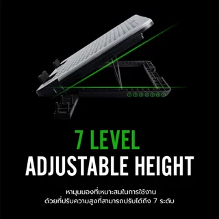 ส่งด่วน EGA พัดลมระบายอากาศ TYPE CP5 RGB สำหรับ Notebook ขนาด 15.6 นิ้ว พัดลม 6 ตัว ตั้งมือถือได้