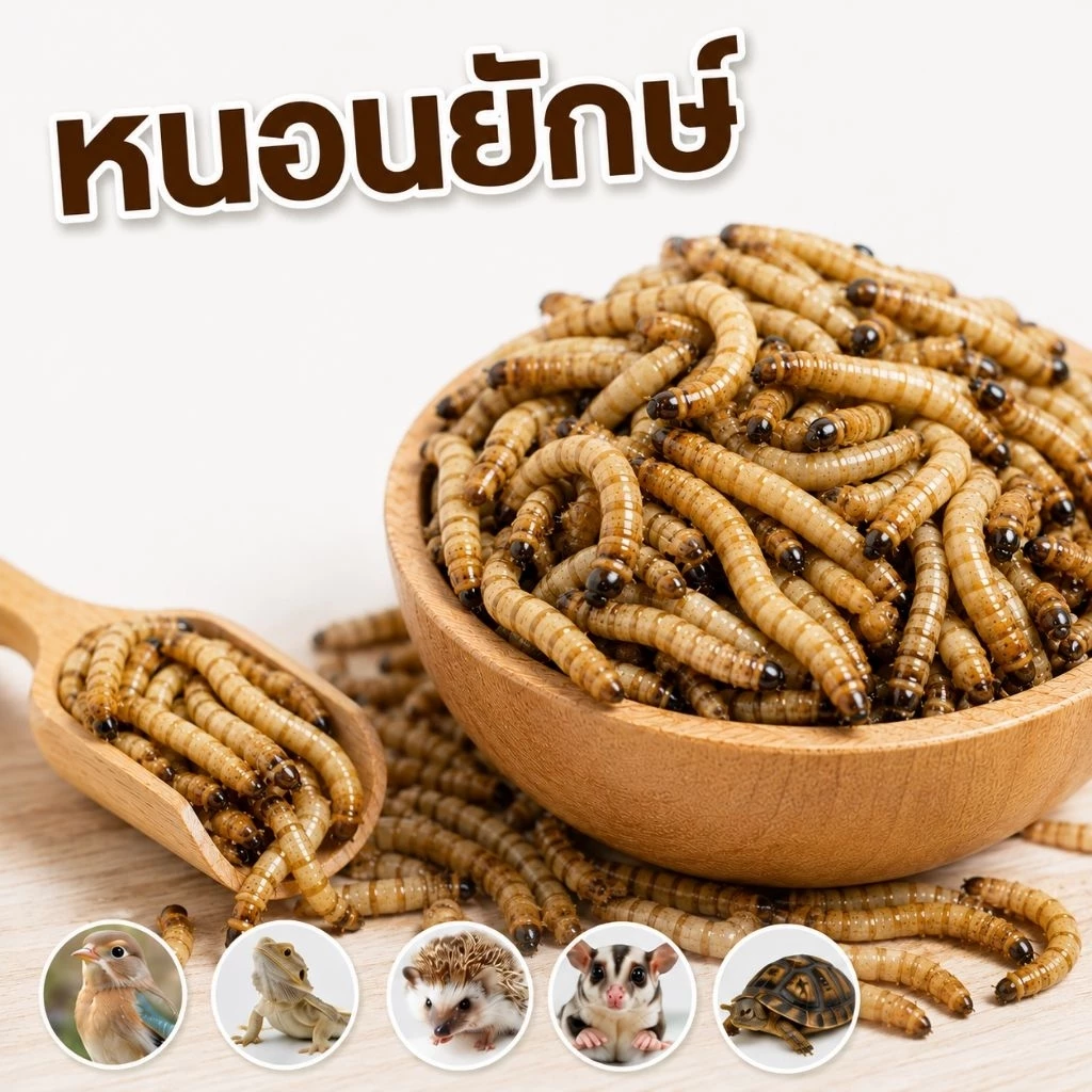 Super worm ✨ส่งด่วน-ส่งทันที✨โปรตีนสำหรับสัตว์เลี้ยง ขนาด 100-400 กรัม