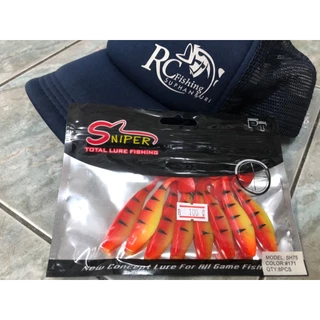 ปลายาง Sniper 3 นิ้ว หางโบก (8 ตัว/ซอง) เหยื่อปลอม PVC Sniper Soft Bait 3" Paddle Tail