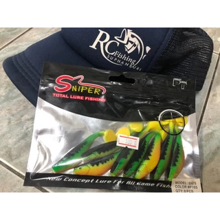 ปลายาง Sniper 3 นิ้ว หางโบก (8 ตัว/ซอง) เหยื่อปลอม PVC Sniper Soft Bait 3" Paddle Tail