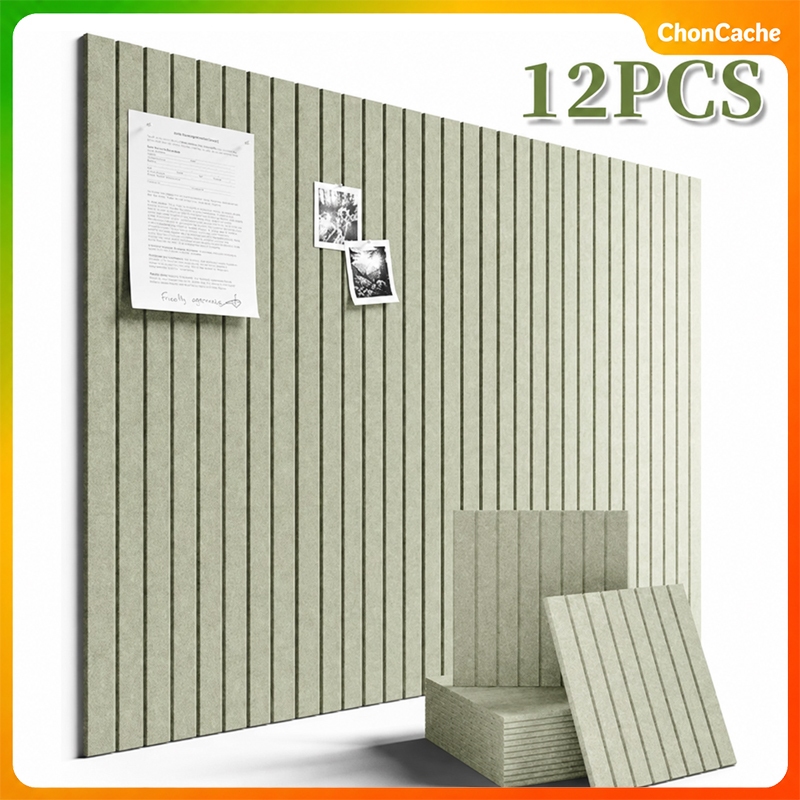 แผงอะคูสติกโพลีเอสเตอร์ 30x30ซม. 12ชิ้น กันเสียง ตกแต่งผนัง ไม่เจาะ ติดผนังง่าย