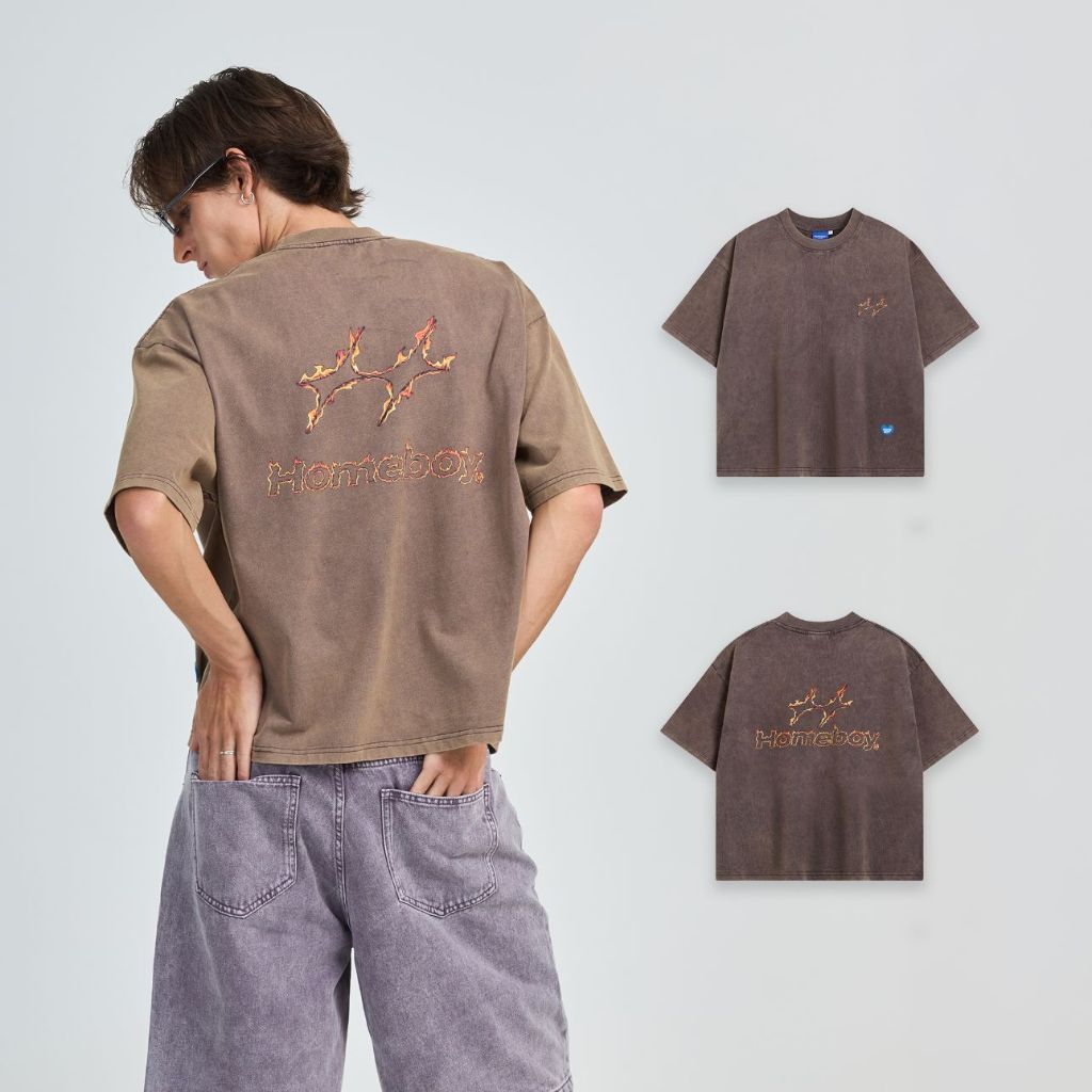 HOMEBOY เสื้อฺBOXY HB.BURNING.BOXY    คอตตอน100% ใส่ได้ทุกวัน