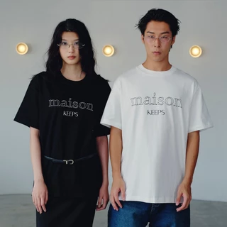 maison KEEPS | The Boyfriend Outline Logo Tee | Unisex | เสื้อยืดทรง oversized ผ้านุ่ม