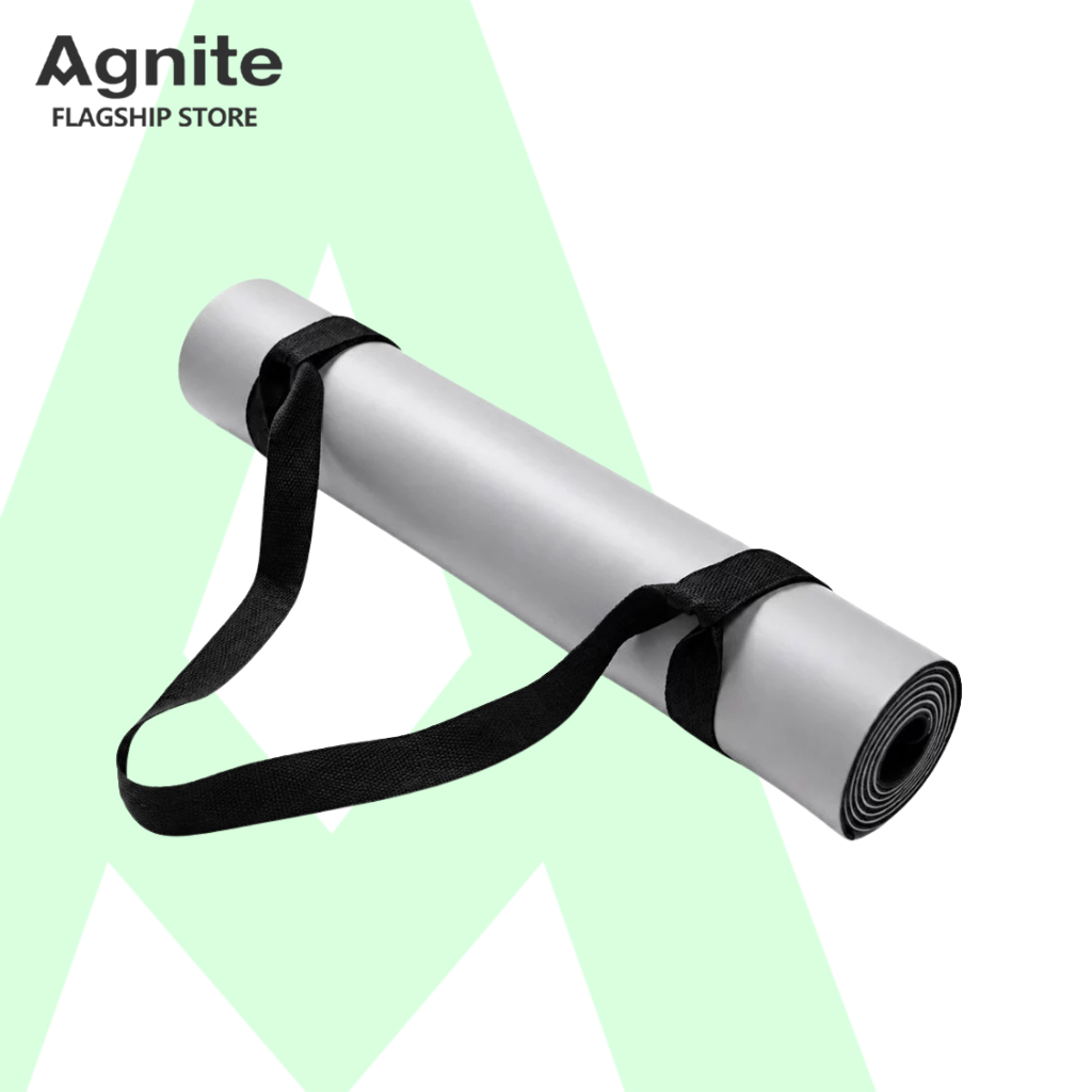 Agnite ถุงตาข่ายเก็บเสื่อโยคะ ถุงเก็บเสื่อ ระบายอากาศดี พร้อมตัวล็อค ปรับสายได้ Yoga mat net bag