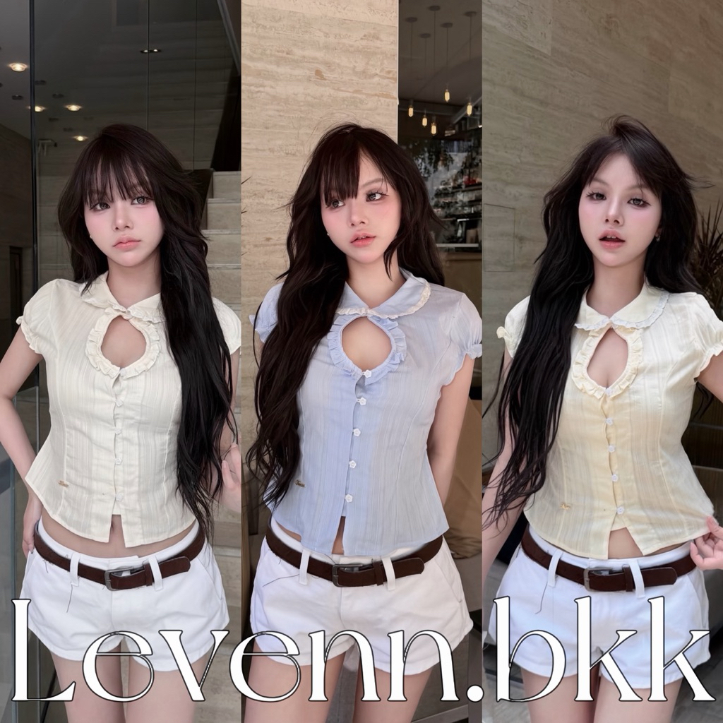 Levenn.bkk • Blink Top เสื้อแต่งกระดุม ทรงน่ารักมาก สุดฮอต
