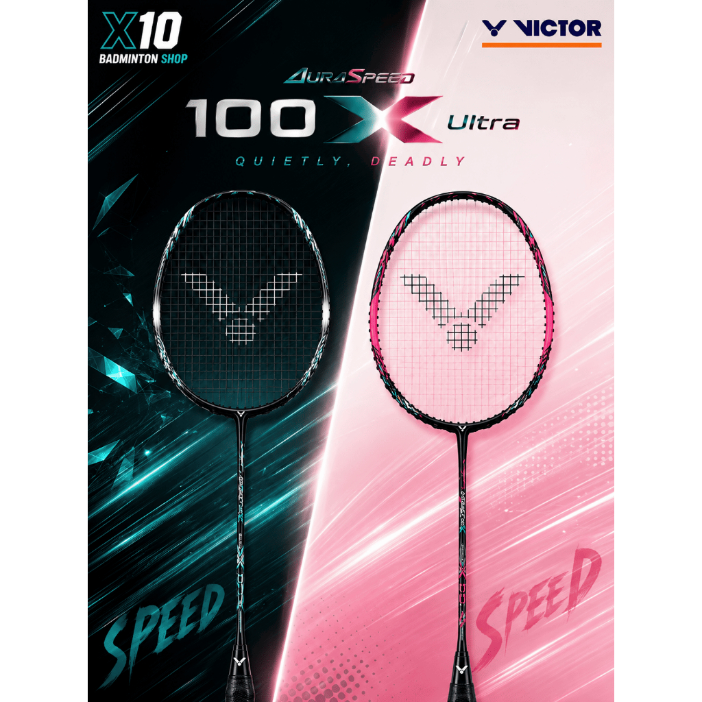 VICTOR ARS 100X ULTRA Q G พร้อมส่ง ไม้แบดมินตัน สายสปีด ก้าน 5.8 มม. 3U 4U 100x ultra ประกัน 6 เดือน