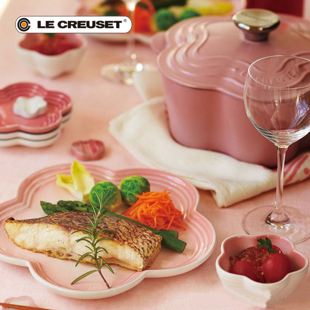 Le creuset flower plate 23cm ceramic plate flower shape plate gift set home vegetable plate