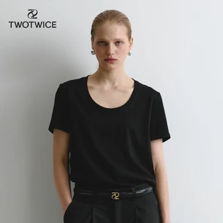 (พร้อมส่ง) Twotwice - Nordic Base Tee เสื้อยืดคอเปิดทรงเบสิก