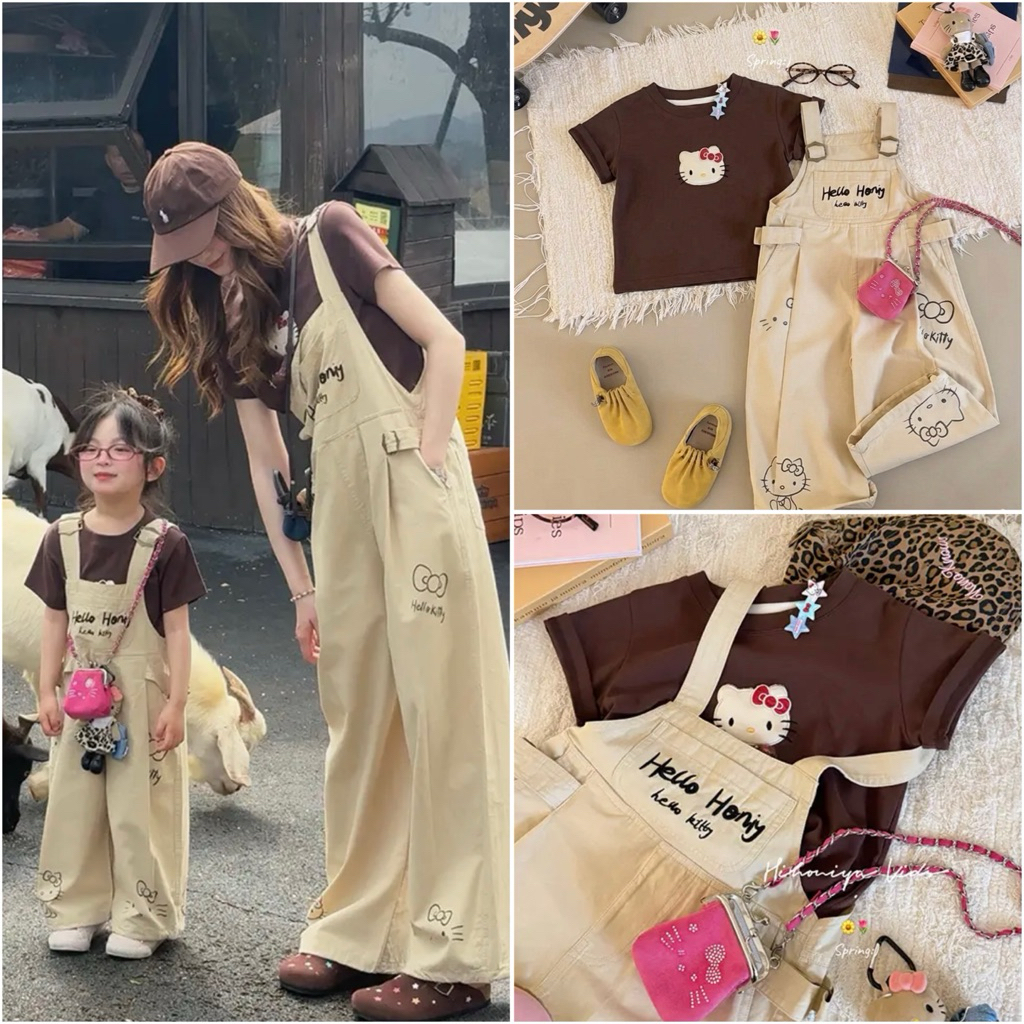 พร้อมส่งชุดคู่แม่ลูก รุ่น 𝐂𝐚𝐦𝐩𝐢𝐧𝐠 𝐂𝐨𝐥𝐥𝐞𝐜𝐭𝐢𝐨𝐧 ✨ 🪵ได้ทั้งชุด (เสื้อ+เอี้ยม)