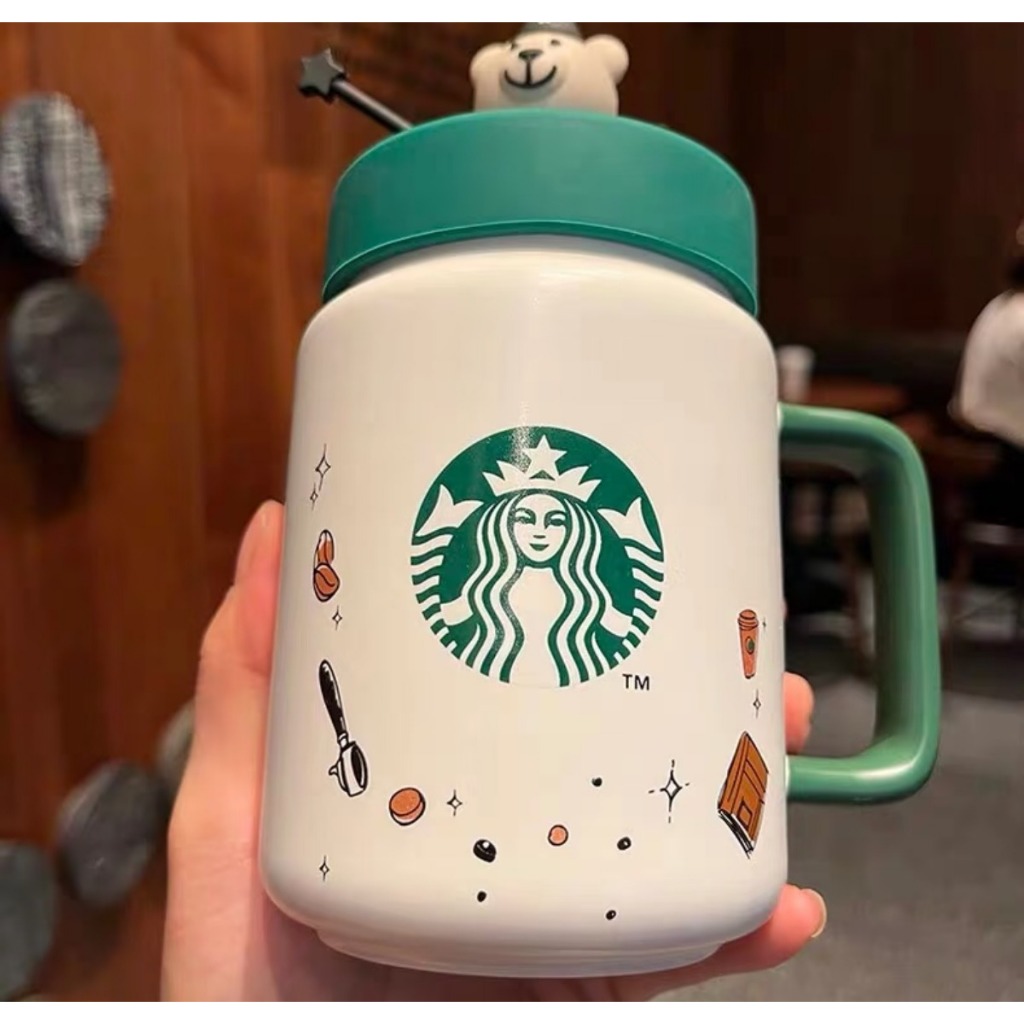 ตรงปก เกรดพรีเมียม Starbucks แก้ว 450ml เก็บอุณหภูมิ เซรามิค สตาบัค