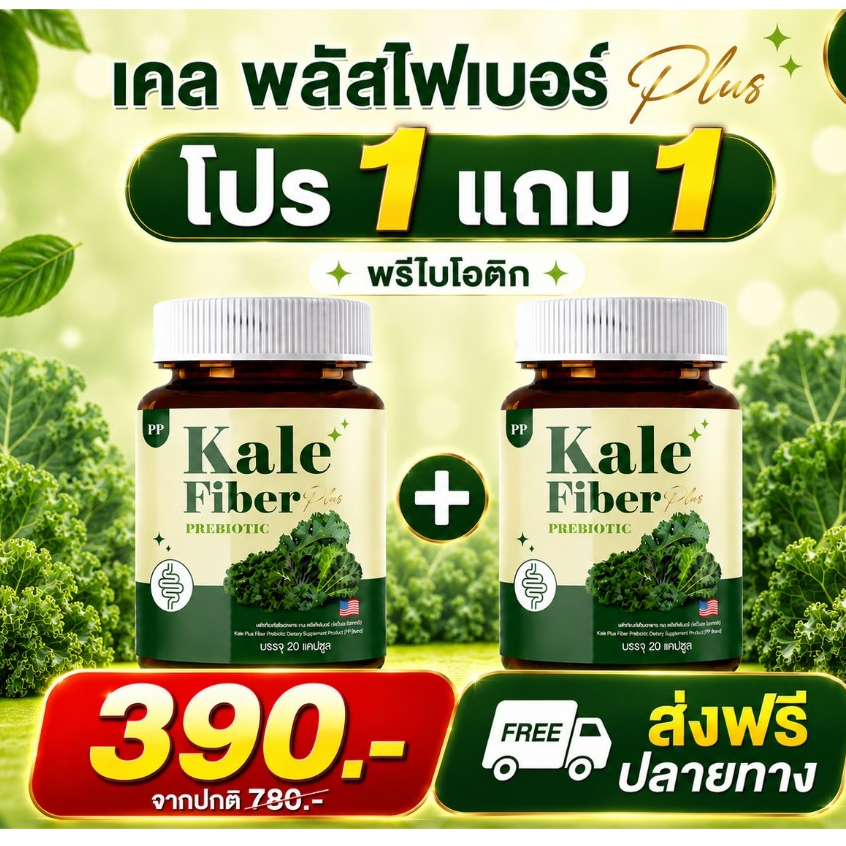[ส่งฟรี+แท้100%] ไฟเบอร์ ผักเคล Kale Plus Fiber Prebiotic ผลิตภัณฑ์เสริมอาหาร เคลพลัส ไฟเบอร์ พรีไบโอติก (ตรา PP)