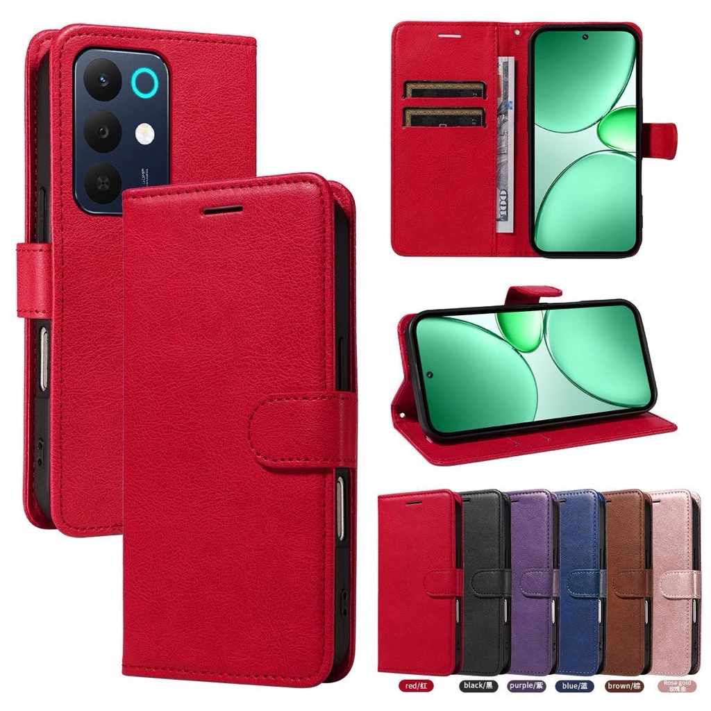 เคสฝาพับ มีล็อค สำหรับ OPPO Realme Note60 Note60X Note70 Note50 / Realme C65 C63 C61 C53 C51 C85 เคสกระเป๋ามีแม่เหล็ก