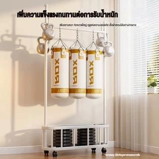 ราวแขวนเสื้อผ้า ราวตากผ้า พร้อมส่ง ราวผ้า มีชั้นวางของ ตะขอแขวน กระเป๋า หมวก มีล้อเลื่อน