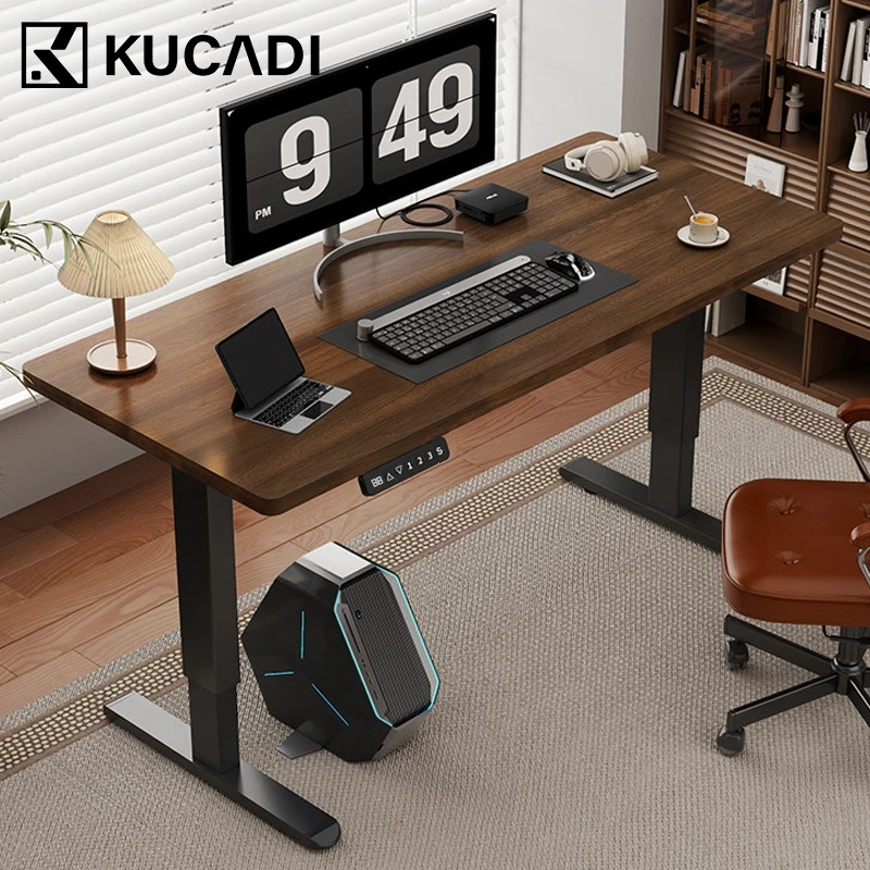 KUCADI โต๊ะปรับระดับไฟฟ้า โต๊ะคอม โต๊ะทำงานยืดหยุ่นไฟฟ้า ที่เหมาะสมต่อรูปร่างมนุษย์ ใช้ได้สำหรับการทำงาน