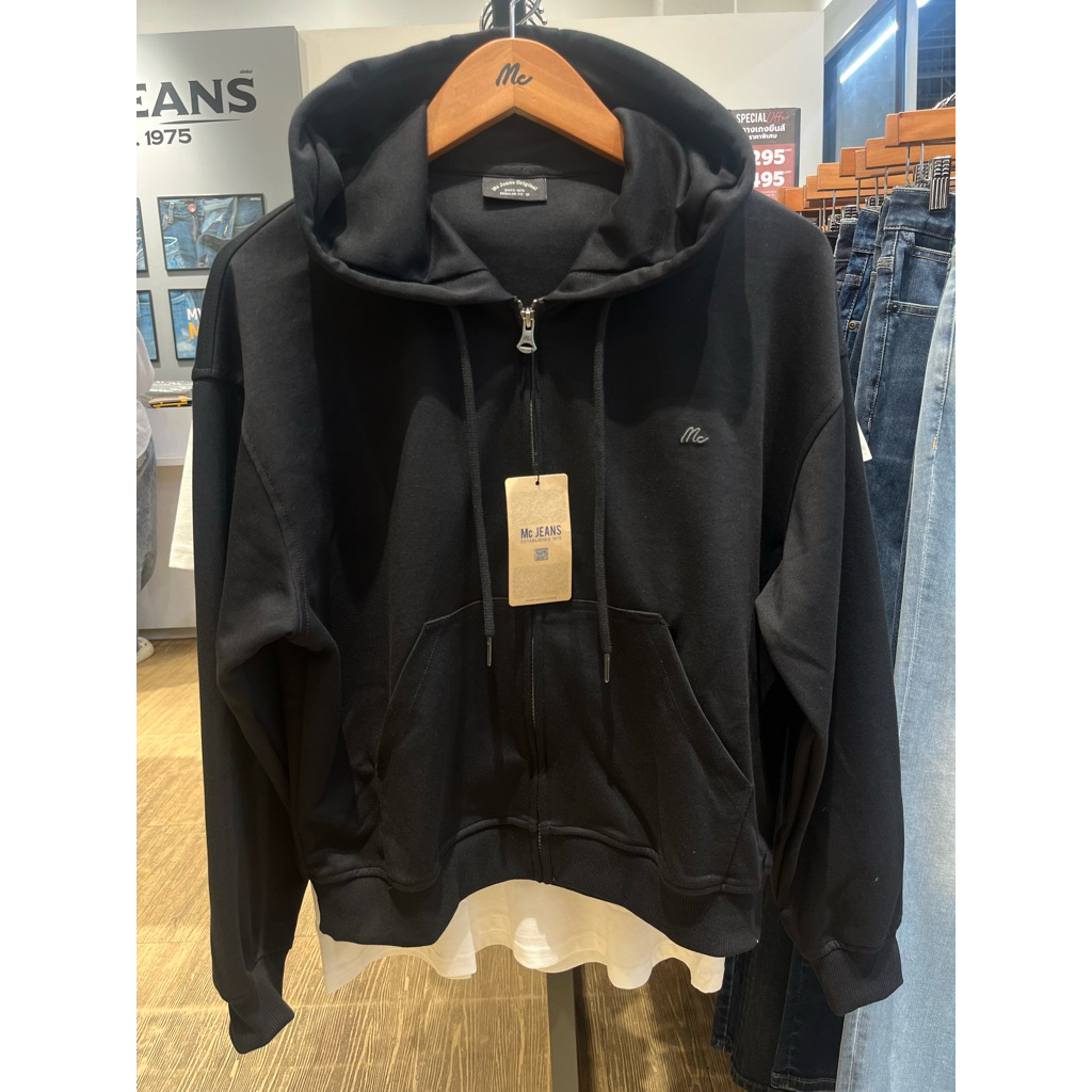 Mc Jeans เสื้อแขนยาวมีฮู้ดผู้หญิง แม็คยีนส์ เสื้อกันหนาว ทรง Regular Fit Hoodie มีให้เลือก2สี ของแท้