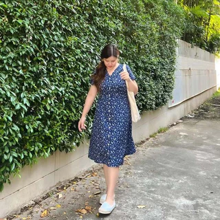 (❤️อกถึง 50") Bluely Dress เดรสสาวอวบ ชุดสาวอวบ