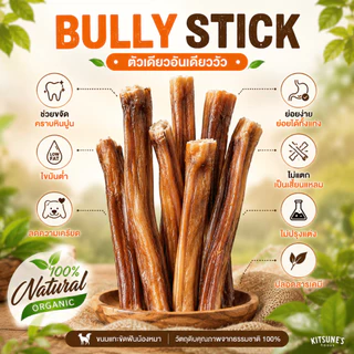 (อบใหม่ หอมๆ🔥พร้อมส่ง) ตัวเดียวอันเดียววัว - Bully Stick ขนมขัดฟันสุนัข ขนมน้องหมา