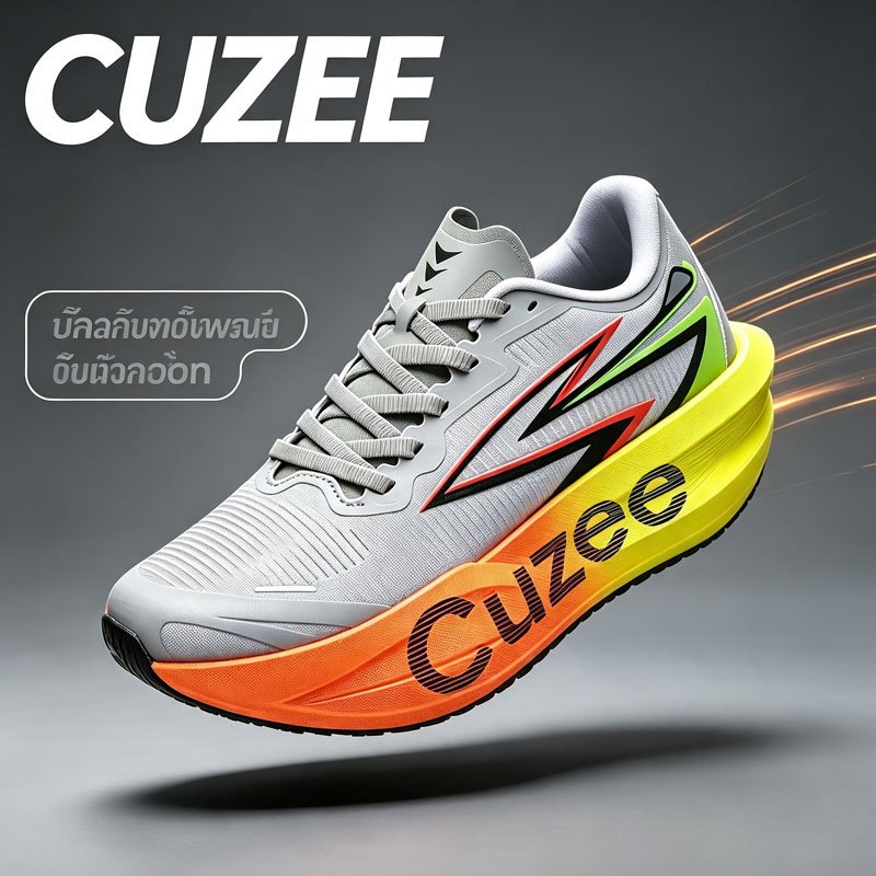 CUZEE รองเท้าวิ่งผู้ชายผู้หญิง น้ำหนักเบา ทรงสปริงดี รองเท้าออกกำลังกายสวมใส่สบาย สำหรับวิ่งออกกำลังกายกลางแจ้ง