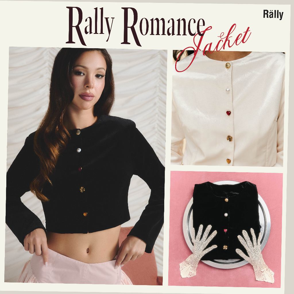 Rally Romance Jacket - เสื้อแจ็คเก็ตผ้ากำมะหยี่ดีเทลกระดุม