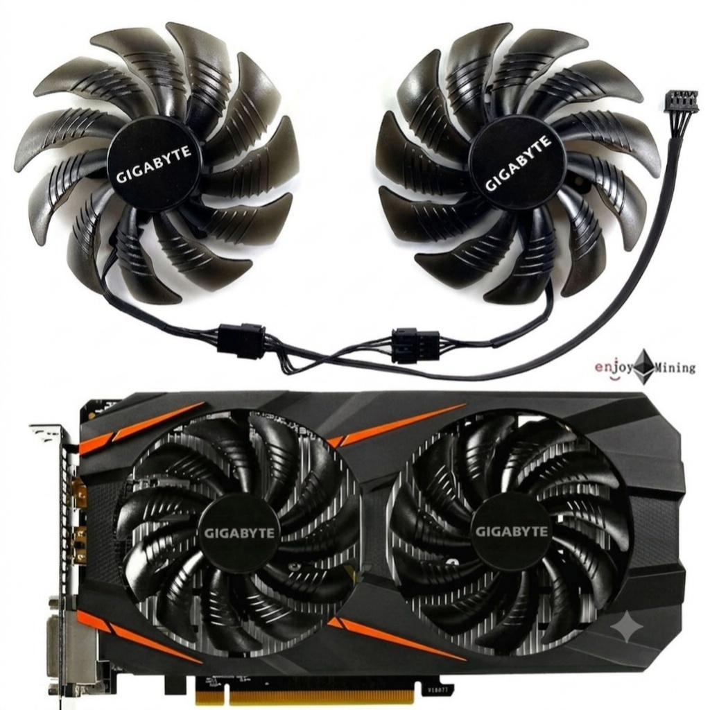 พัดลมการ์ดจอ GIGABYTE (8.5cm) RX 570 580 P106 GTX1060 1050ti 1070 (T129215SU)