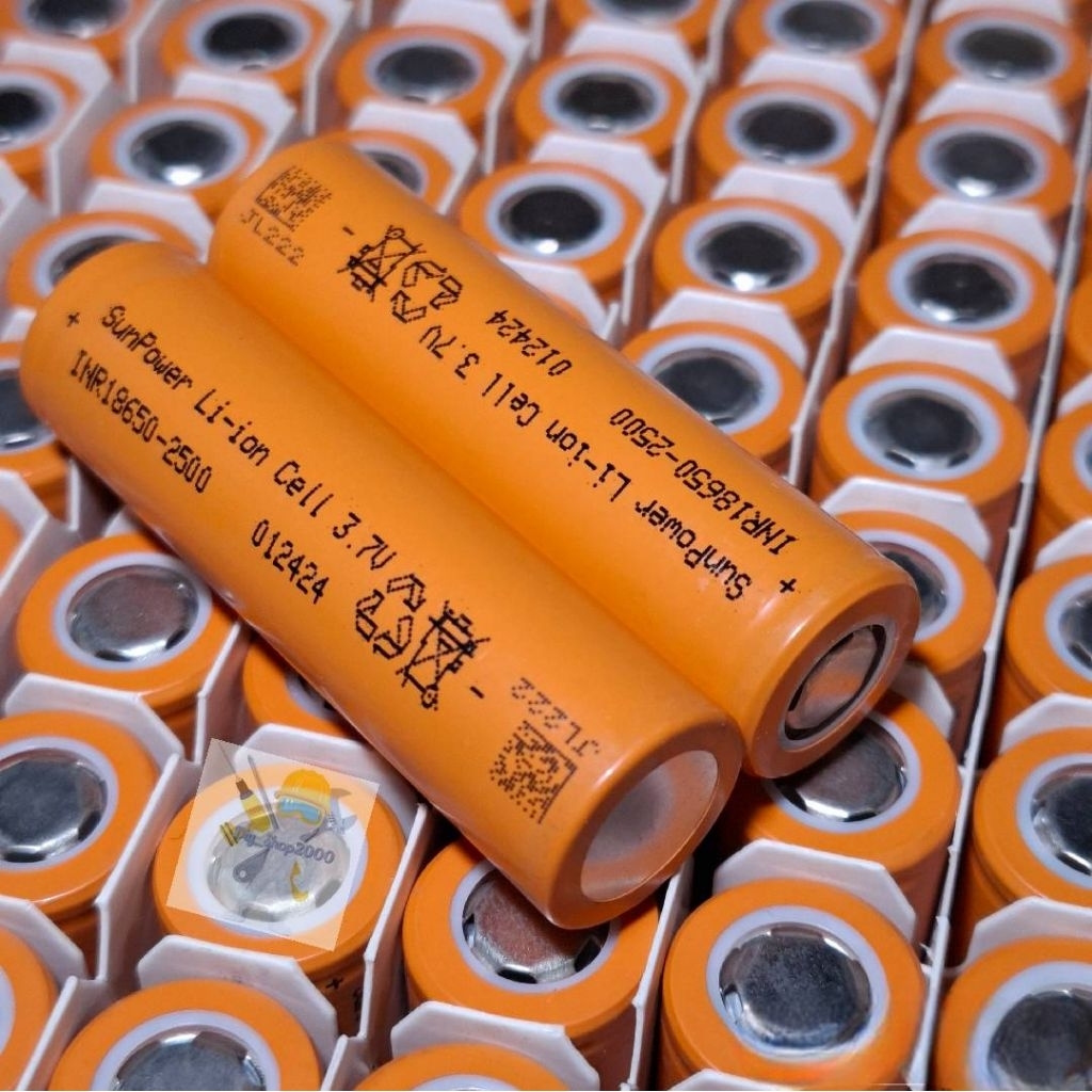 ถ่านชาร์จ 18650 2500mA 10C สว่านไฟฟ้า, โซล่าเซล, ยานพาหนะไฟฟ้า, อุปกรณ์จ่ายไฟเคลื่อนที่, ลำโพง, คอมพิวเตอร์โน๊ตบุ๊ค