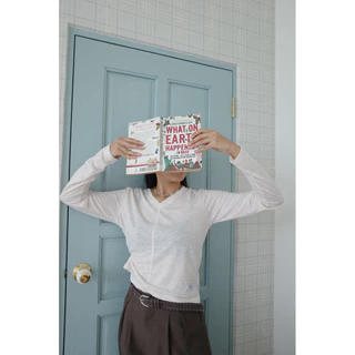 เสื้อคอวีเเขนยาวผ้าสลาฟพรีเมี่ยม รุ่น Ruby Top ดีไซน์เรียบง่าย ผ้านุ่ม ใส่สบาย