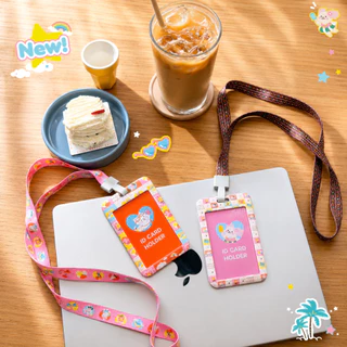 🌈 ป้ายใส่บัตรพร้อมสายคล้องคอ Zoda & Sunnie Duo Daily 🏖️ เหมาะสำหรับพนักงาน นักเรียน ศึกษา PB-001