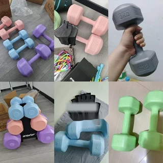 ดัมเบลหกเหลี่ยมหุ้มยาง คู่ 2 ชิ้น น้ำหนัก 1-3kg Dumbbells อุปกรณ์ออกกำลังกายฟิตเนส ช่วยลดไขมันต้นแขน ลดน้ำหนัก