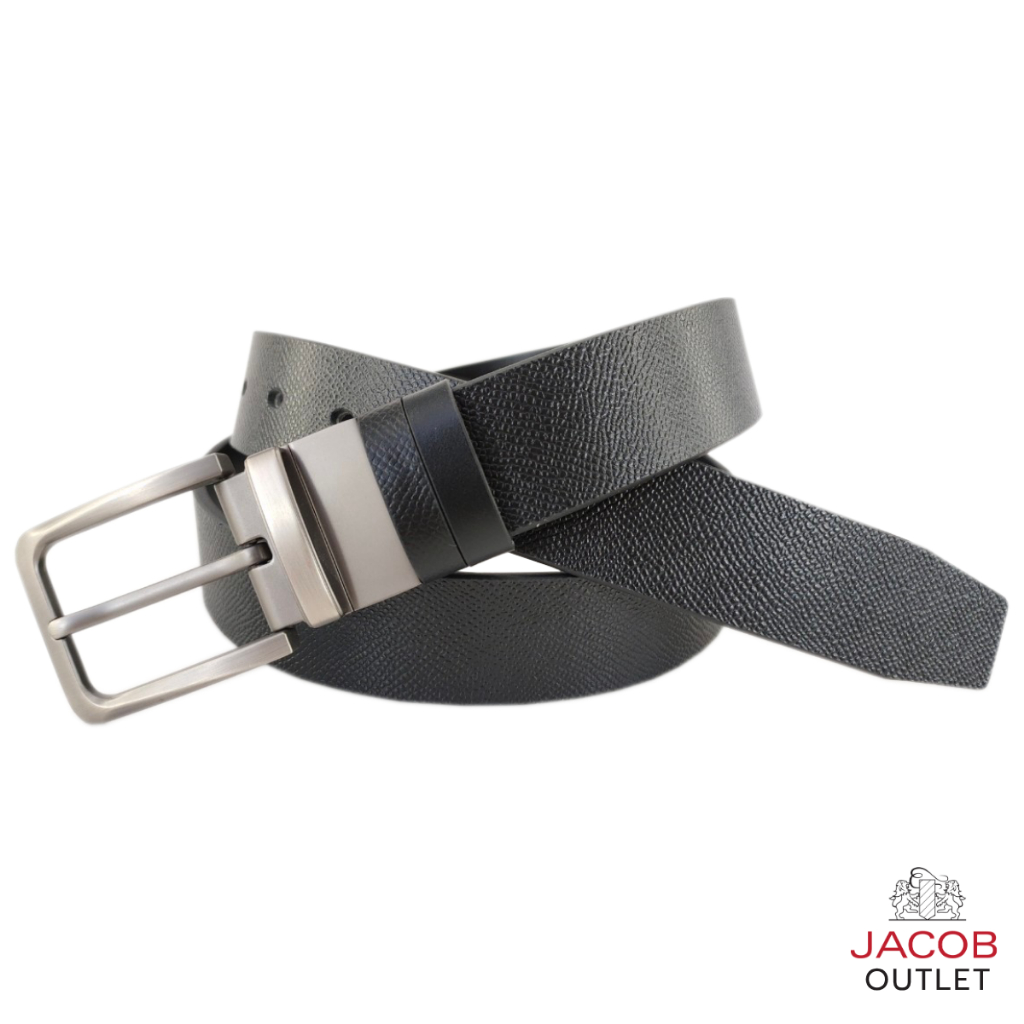 JACOB เข็มขัดหนังสีดำ BLACK รุ่น 52197