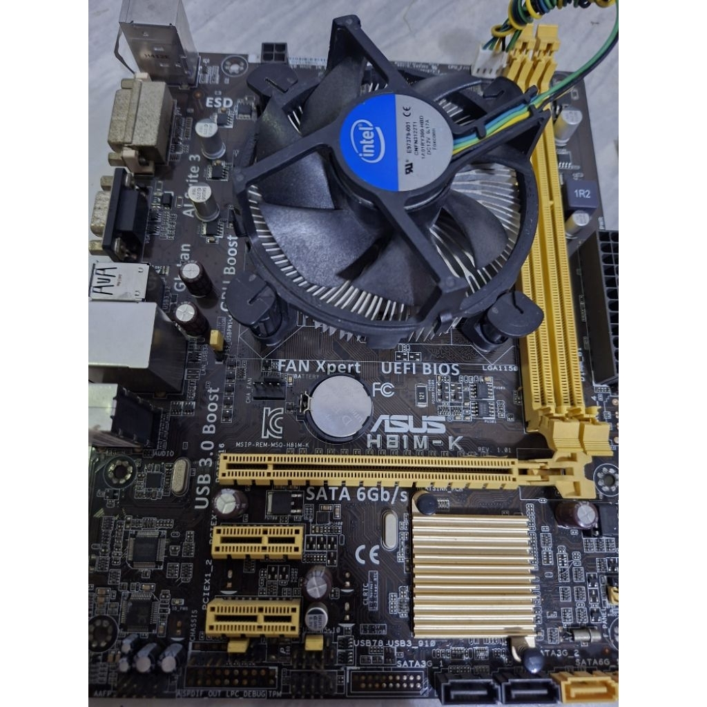 เมนบอร์ดเจน4 asus h81m-k พร้อมcpu i5 4460+ฝาหลัง +พัดลมเดิม สินค้าใช้งานได้ดีปกติ