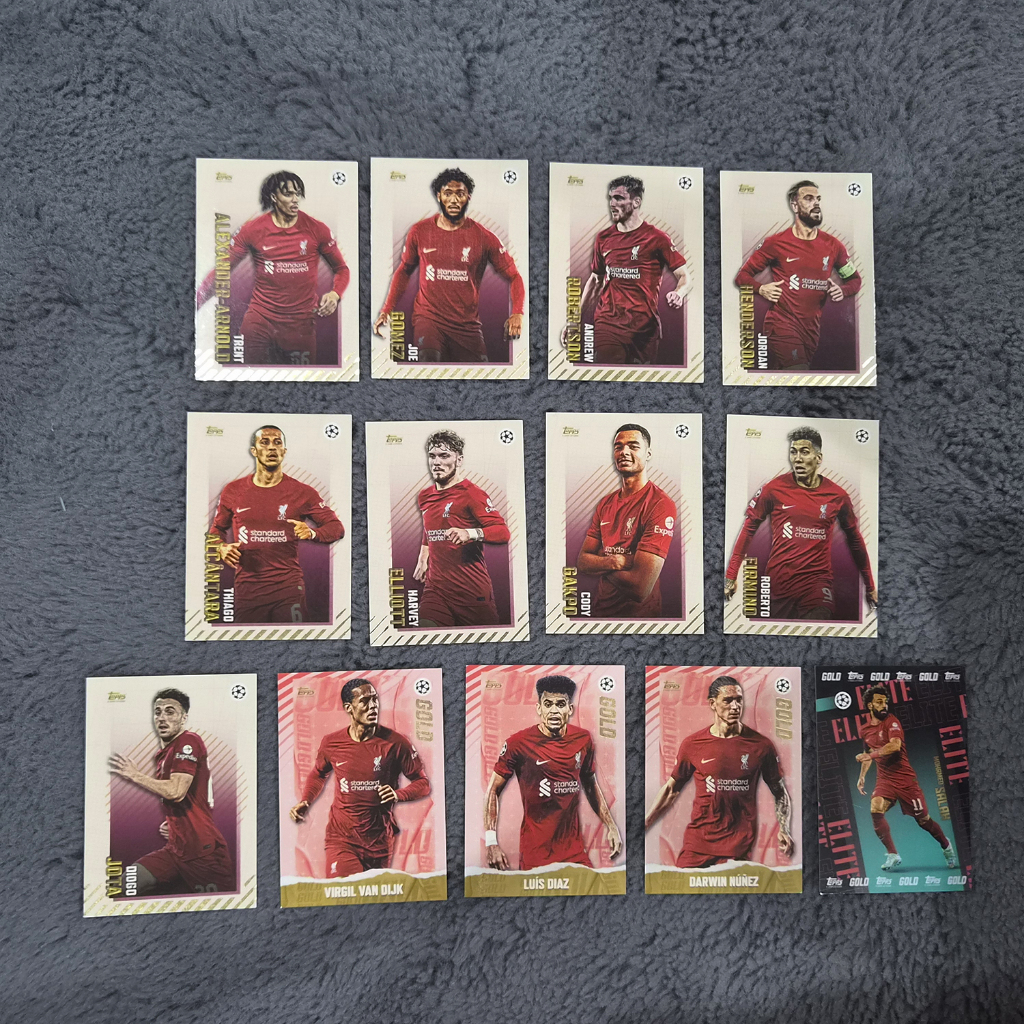 การ์ดนักฟุตบอล 2022-23 Topps x Dan Leydon Gold - Liverpool (Base-Insert Card) ครบทีม