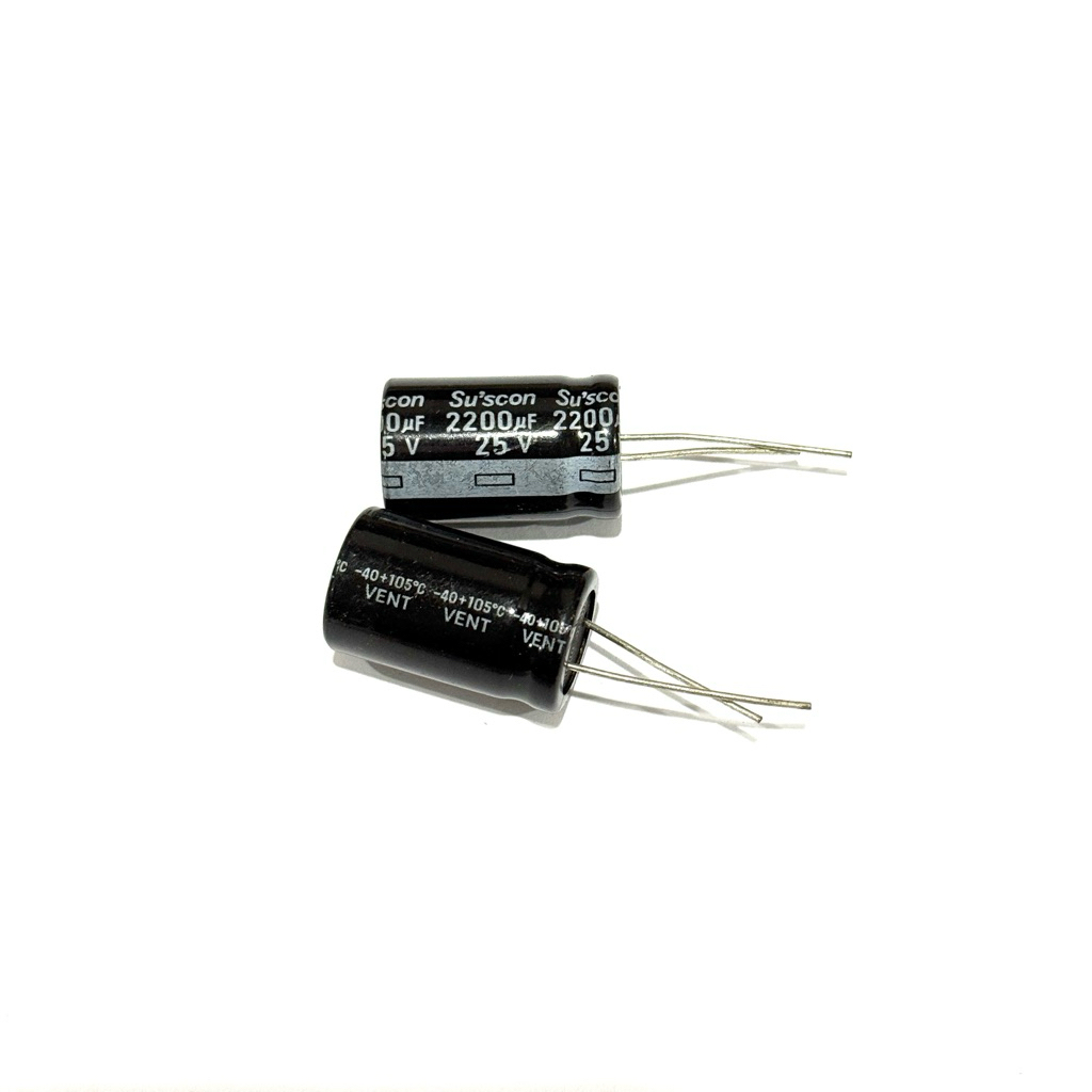 Capacitor ตัวเก็บประจุ 2200uF 25V 16*21MM ระยะขา8MM ยี่ห้อ Su'scon