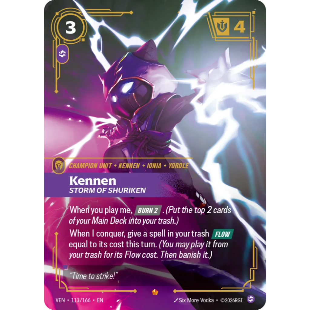 [แยกใบ พร้อมส่ง] VEN 113/166 Kennen - Storm of Shuriken [Epic] Vendetta | League of Legends | Riftbound TCG