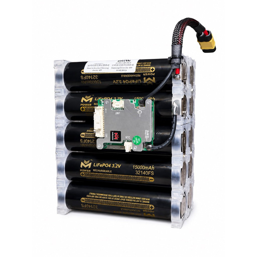 แบตเตอรี่ฟอสเฟส 10s 36.5V 15,000mAh Bms 30A+ดูผ่านมือถือ 32140 mpower พร้อมใช้งาน