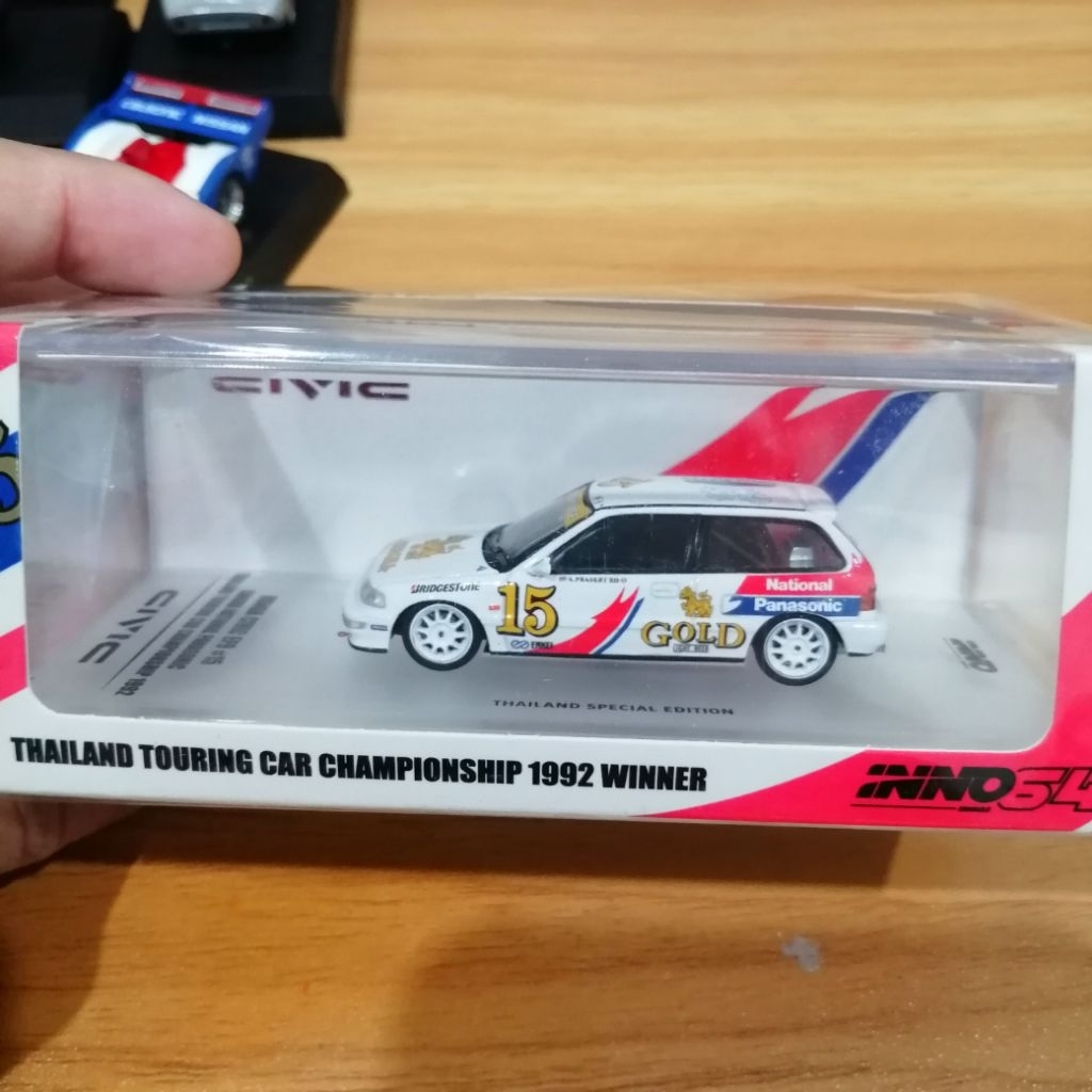 1/64 Inno64​ Honda Civic EF9 #15 Singha​ National Panasonic ตัวพิเศษ​ Thailand Special​ Edition​