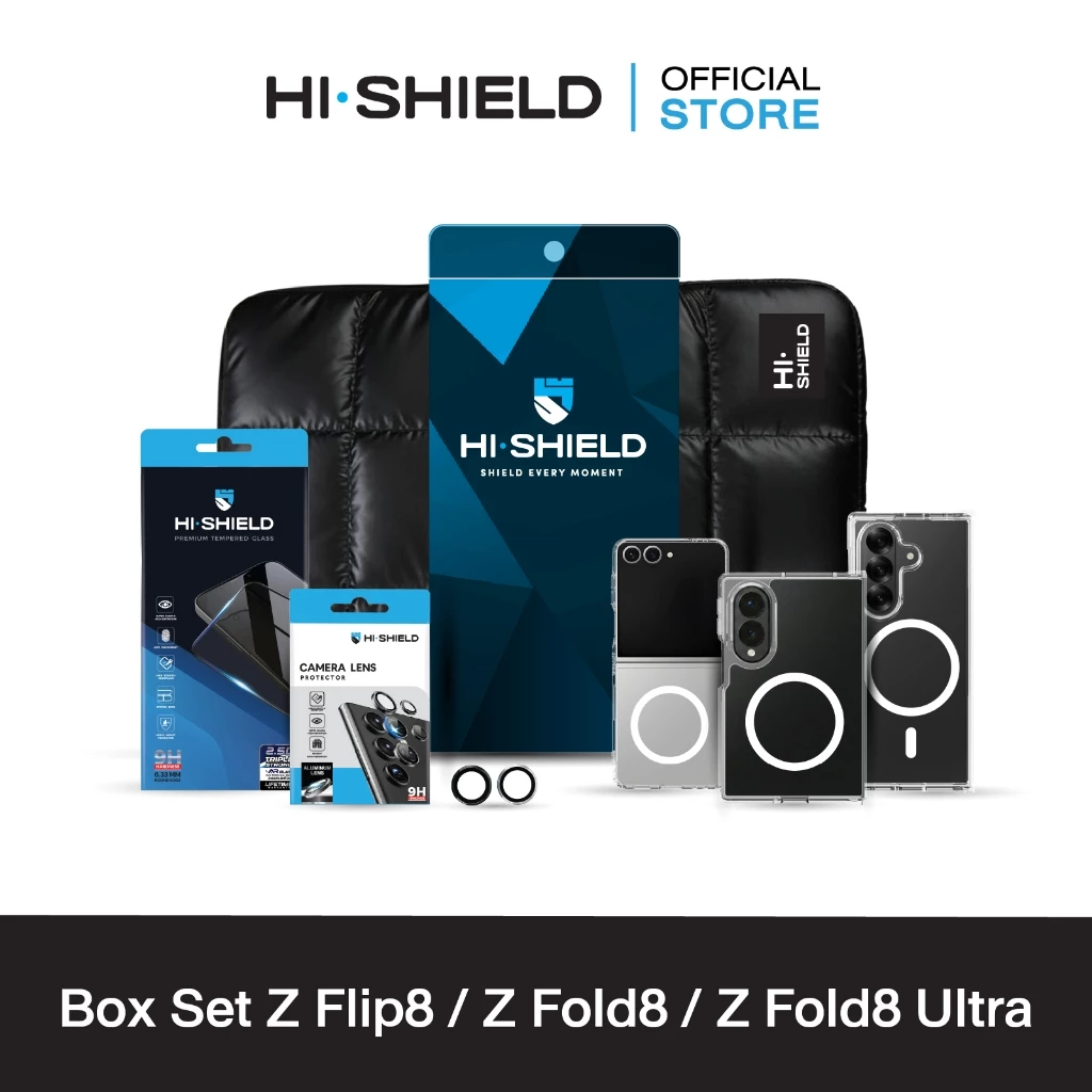 [ZFlip8 / ZFold8] HI-SHIELD Box Set Z Flip8 / Z Fold8 - ฟิล์มกระจก ฟิล์มกล้อง เคส [แถมคูปองติดฟิล์มฟรี]