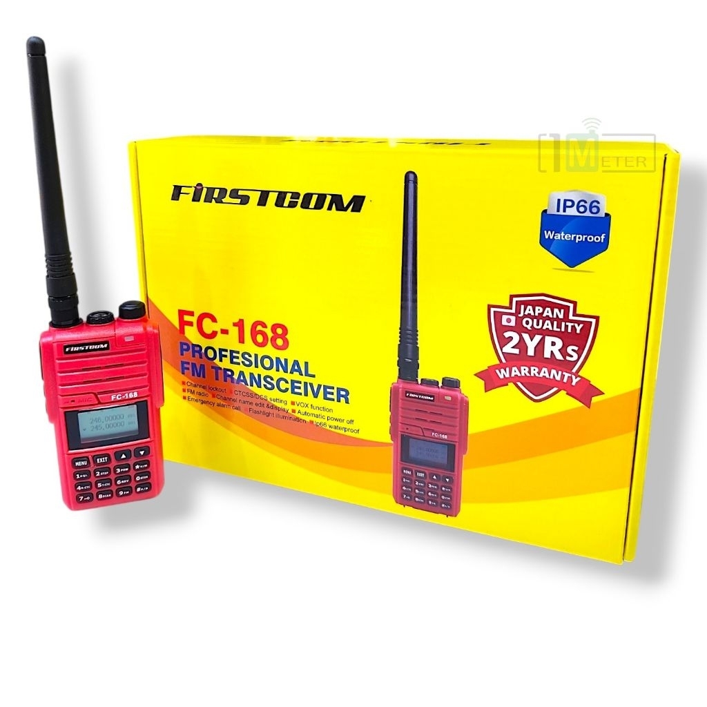 วิทยุสื่อสาร ยี่ห้อ FIRSTCOM รุ่น FC-168 , FC-169 กำลังส่ง 5 วัตต์ กันน้ำ กันฝุ่น ระดับ IP66