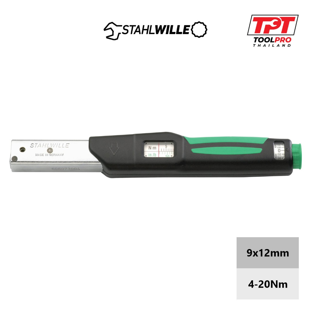 Stahlwille ประแจปอนด์ 9x12mm, 4-20Nm, MANOSKOP® 730N/2 Torque Wrench (50181102)