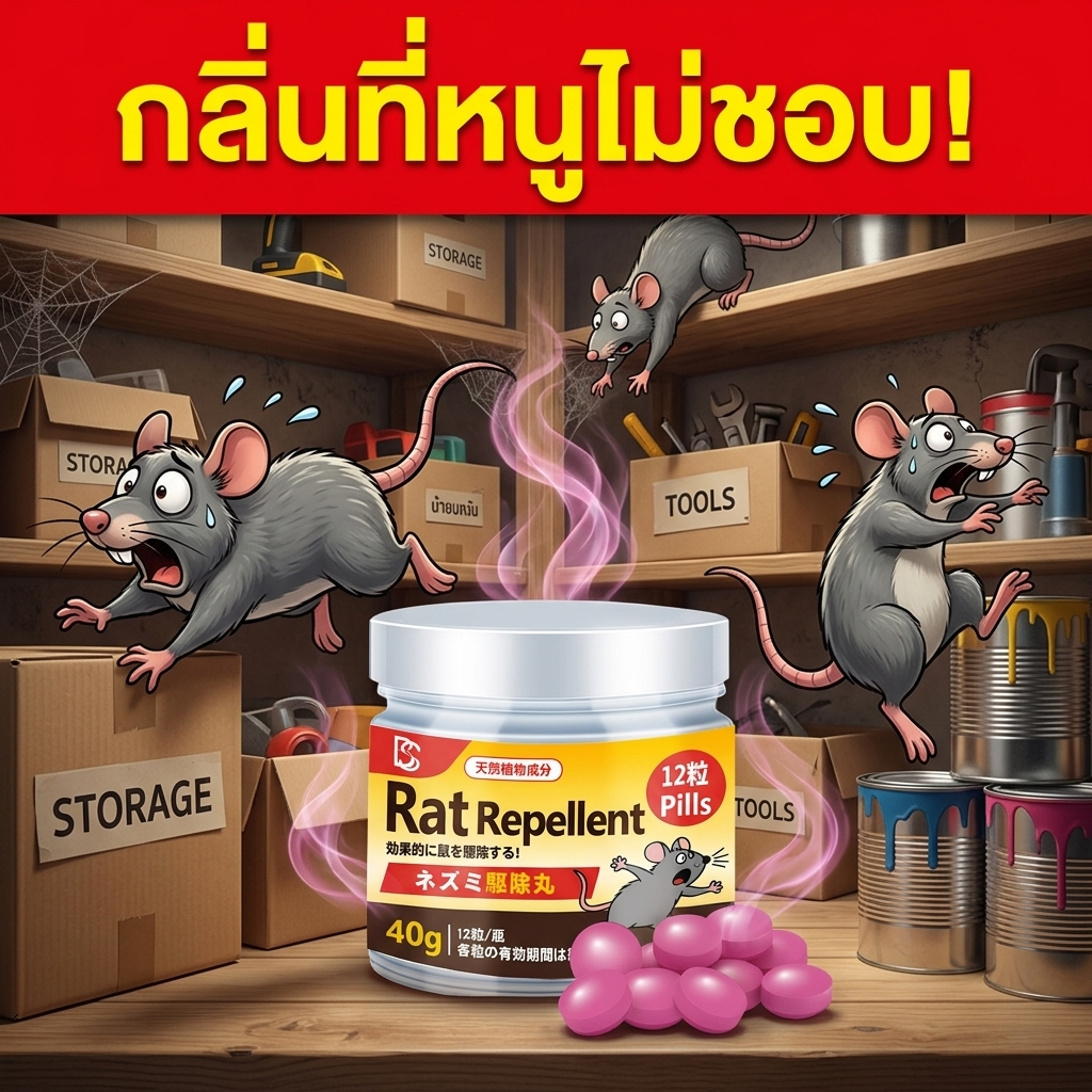 🐭🐭 หยุดหนูบุกรุกบ้าน🐭🐭ZH ไล่หนู ยาไล่หนู ลูกเหม็นไล่หนู 40g สเปรย์ไล่หนู เครื่องไล่หนู ยาเบื่อหนูแรงๆ