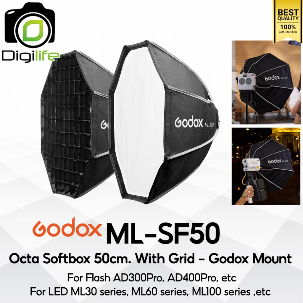 Godox Softbox ML-SF3030, ML-SF50 - Softbox with Grid ( Godox Mount ) AD300Pro, AD400Pro, ML30, ML60,
