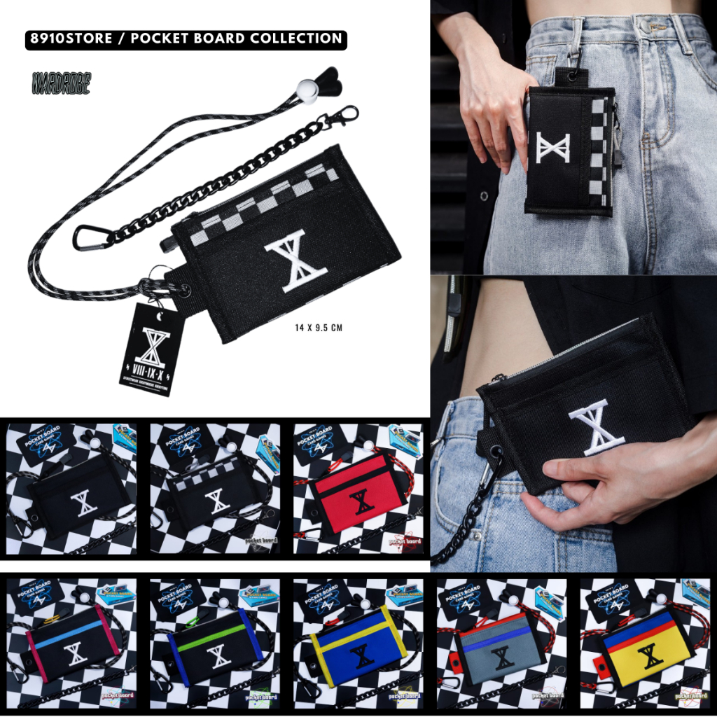 กระเป๋าสตางค์ พร้อมพร้อมสายคล้องคอ/โซ่คล้องหูกางเกง 8910 / POCKET BOARD COLLECTION
